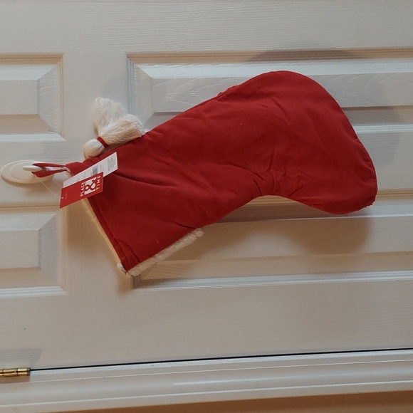 CANDY CANE STRIPED RED 18 INCH SHERPA CHRISTMAS STOCKING BNWT SO 1 LEFT! - Picture 4 of 5